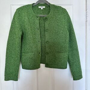 UNIQLO Green Textured Button-Front Cardigan Outstanding Condition